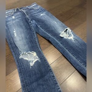 Women's Citizens of Humanity Rocket Blue Denim Ripped High Rise Jeans - Size 25